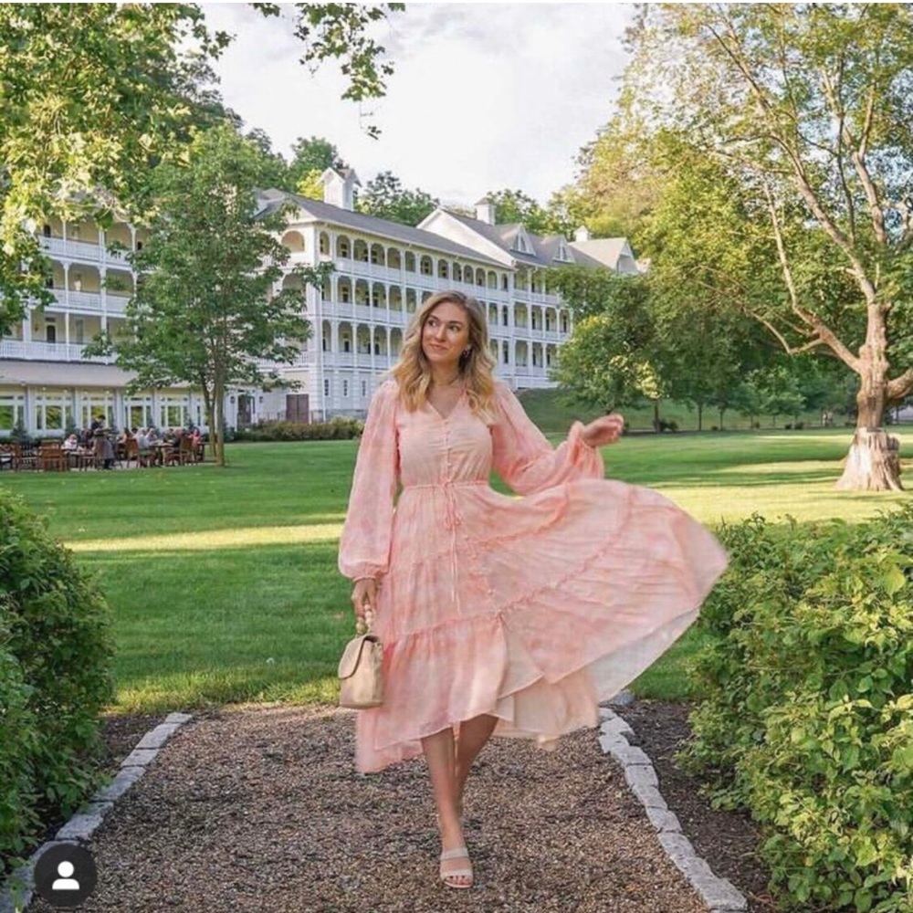 RACHEL PARCELL Light As Air Beach Eyelet Maxi in Pink Cloud NWT Small